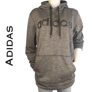 Adidas Womens Oversized Hoodie Medium Climawarm Activewear Dark Gray Heather